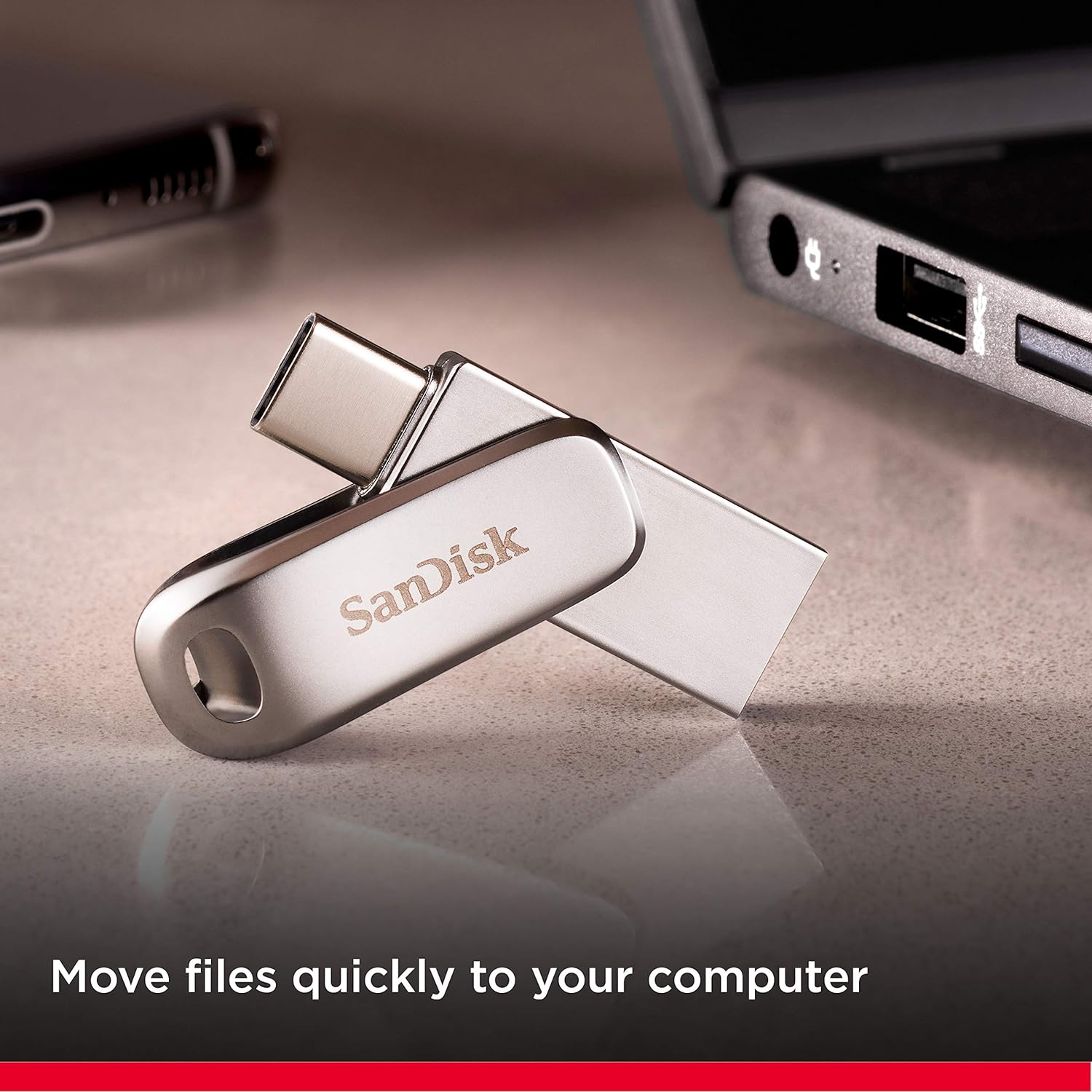 SanDisk 256GB Ultra Dual Drive Luxe USB Type-C - SDDDC4-256G-G46, Silver SanDisk 256GB Ultra Dual Drive Luxe USB Type-C - SDDDC4-256G-G46, Silver